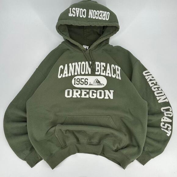 2000s Oregon Cannon Beach Boxy fit faded green size L - Picture 1 of 6